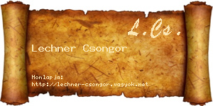 Lechner Csongor névjegykártya
